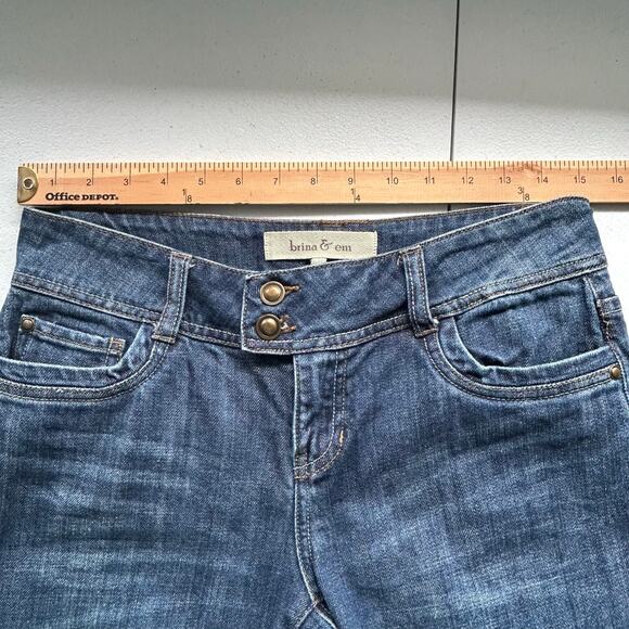 Brina & Em Cropped Capri Blue Denim Jeans Women's Sz 6 - Picture 10 of 12